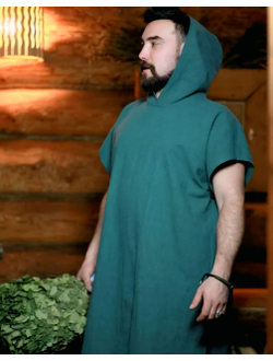 Туника с капюшоном из крапивы для банного мастера "Дар Земли"