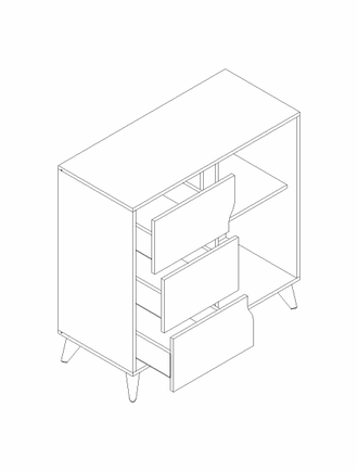 "Палмер" тумба 3 ящ 1 дв