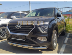 Защита переднего бампера с перемычками d60/42 для для Hyundai Creta 2021-