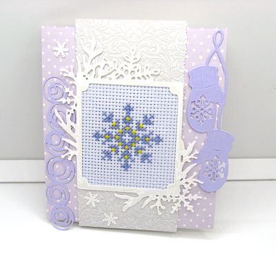 Новогодняя, рождественская открытка с вышивкой