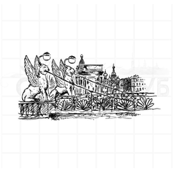 Штамп для скрапбукинга Банковский мост, дом Зингера, виды Питера