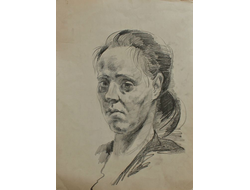 "Портрет женщины" бумага карандаш Акимов А. А. 1960-е годы