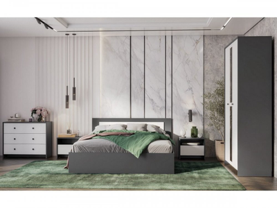Дольче комплект мебели для спальни Графит/Белый