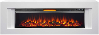 Линейный электрокамин Line WT с очагом Vision 60 LOG LED