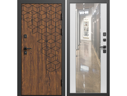 Дверь Спейс дуб с панелью Зеркало белое