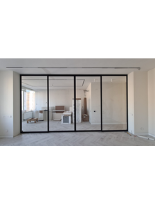 перегородка раздвижная прозрачное стекло