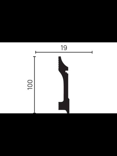 Напольный плинтус Decor-Dizayn DD711, для покраски, влагостойкий, ударопрочный, 2 метра