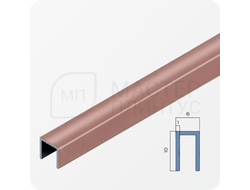 П-образный бордюр-вставка из алюминия 6х10 мм. NEEXY PV85-09 BCP Шампань блестящая 2.7 м.