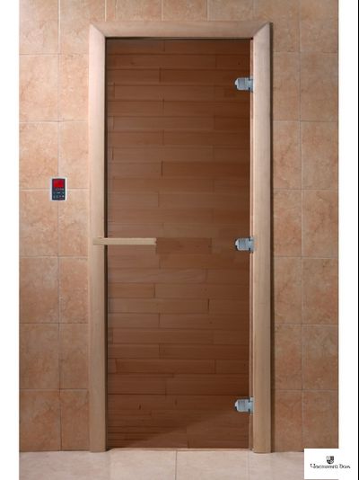 Дверь стеклянная для бани и сауны "Теплый День" Бронза 8мм