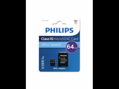 Philips Micro Secure Digital XC Class 10 FM64MA45B/97 с переходником под SD