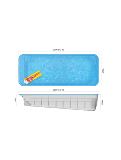 Композитный бассейн 9 х 3,7 х 1,3-1,9 "Орлеан" Franmer