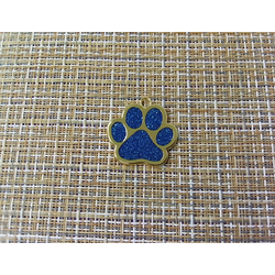 Подвеска кулон лапка 37,5x35x2 мм золотистый, синий