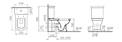 Комплект напольного унитаза VitrA Serenada (с функцией биде, с сиденьем, с микролифтом и с механизмом смыва Geberit), 9722B003-7205