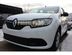 Защита радиатора Renault Logan 2014-2018 (Access, Confort) black низ