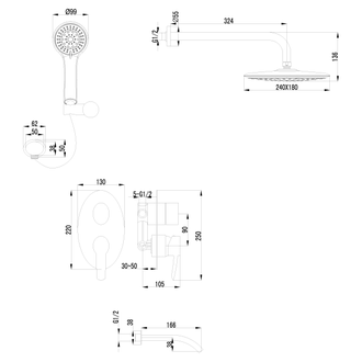 Смеситель для ванны Atlantiss LM3222C