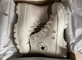 Кеды Converse All Star Lugged белые высокие кожаные