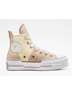 Кеды Converse Chuck 70 Plus Colorblock бежевые высокие на платформе A03498C