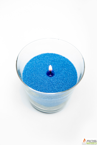 Готовая насыпная свеча синяя "Конус" ароматизированая "Ваниль"  90мм*85мм