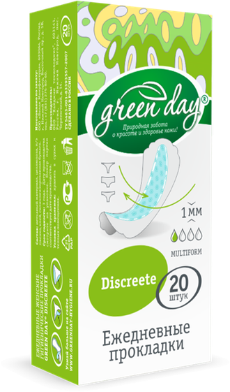 GreenDay Ежедневные жен прокладки Discreete 20шт