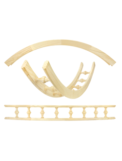 Балюстрада мебельная угловая R 300, с балясиной 37 мм, 300*300 мм, из ясеня