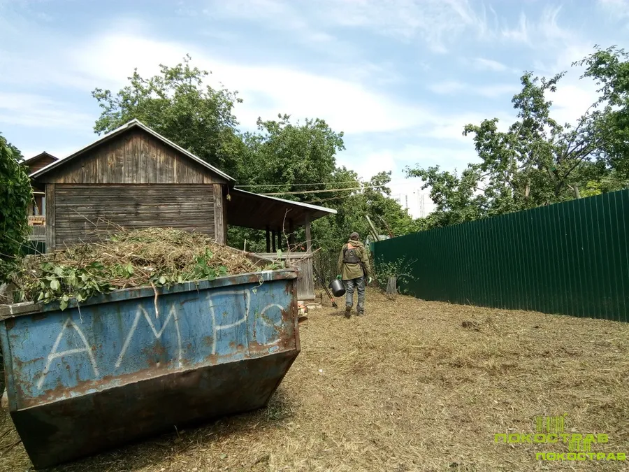 С участка 6 соток было всего было вывезено 40 кубометров растительных отходов (5 контейнеров!!!)
