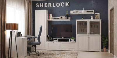 Композиции гостиной SHERLOCK (ШЕРЛОК) Ясень Анкор светлый