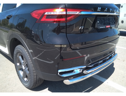 Защита заднего бампера двойная d60/42 для Haval F7 (2019-2022)