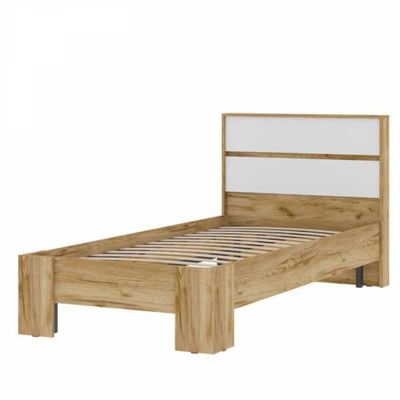 Спальня ХЕЛЕН - Кровать КР 01 Дуб Крафт золотой/Белый Шагрень