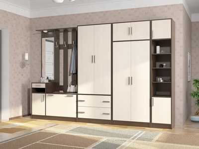 Композиция Прихожей Диана-4 Венге/Дуб молочный