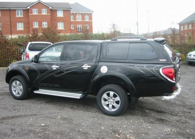 Кунг SJS на Mitsubishi L200 удлиненный кузов 2013-2014-2015 г.в. цвет чёрный металлик X08