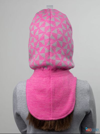 Шапка-шлем "Бантики" 20201-07, цвет розовый, серый, р. 54-56