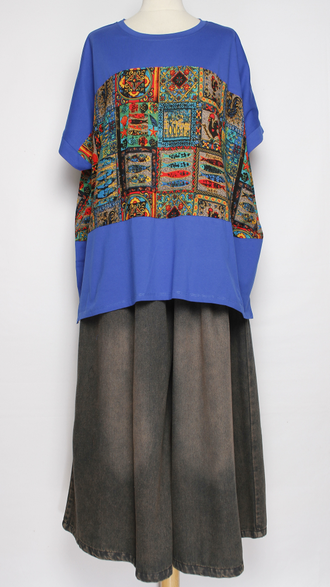 Футболка "КИМОНО МЕКСИКА" синяя до р.56