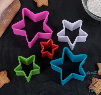 Набор форм для печенья «Звезда», 5 шт, цвет МИКС