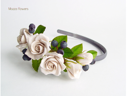 Ободок "Тирамису с черникой".