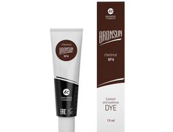 Краска для ресниц и бровей BRONSUN, цвет каштан #4, 15мл