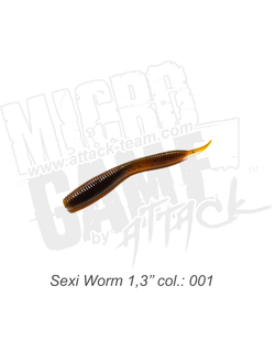 Приманка ATTACK Sexi Worm 1,3" цвет #001 (12 шт/упак)