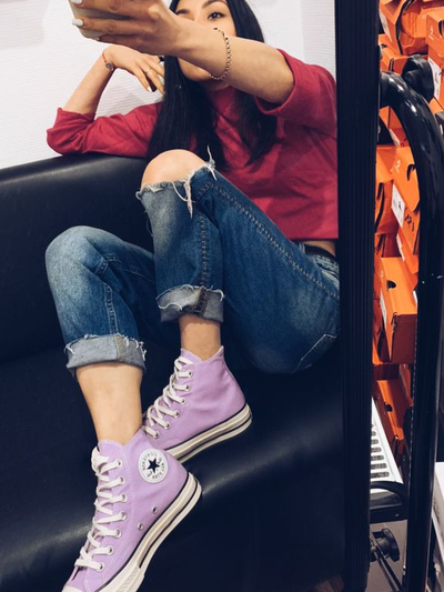 Фото в живую сиреневые Кеды Converse 167862c