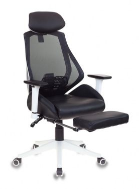 Кресло игровое Бюрократ CH-W770/BLACK черный искусст.кожа/сетка (пластик белый)