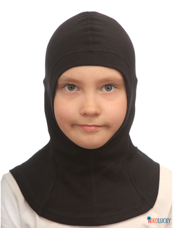 Шапка-шлем 23301-02 95%хлопок 5%лайкра, черный 42-44