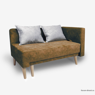 Кушетка Лилия-2, Коричневая/слоновая кость, правая