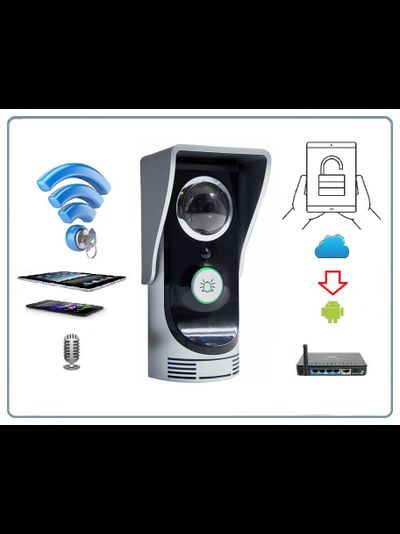 WiFi/LAN вызывная панель видеодомофона, интерком связь с активным шумоподавлением, открытие замка через мобильное приложение, HD (iHD Bell для ОС Андроид)