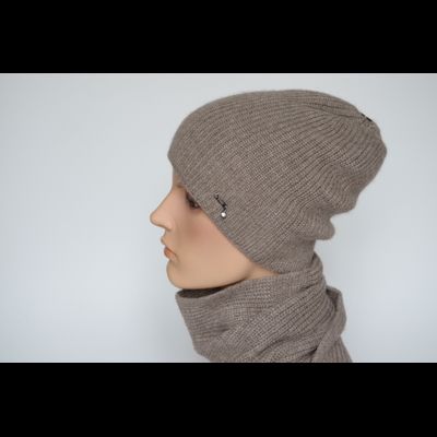Женская шапка из альпака и шелка Vizio Италия 9015 CL бежевая