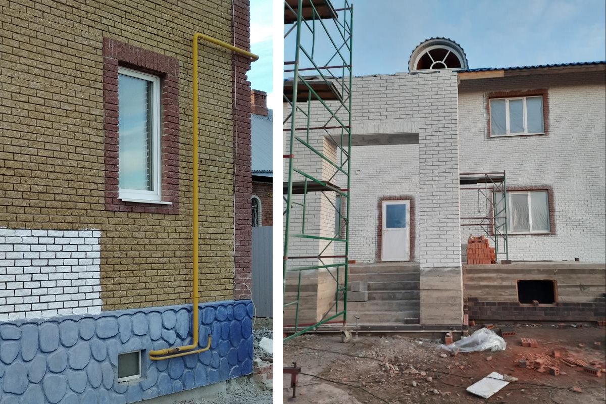 Пробная выкраска и фото со стройки