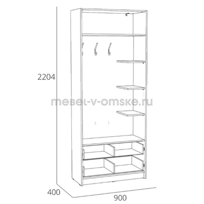 Шкаф комбинированный Оттавия-014.64