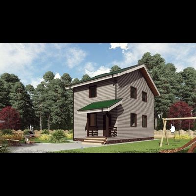 Двухэтажный каркасный дом с двумя спальнями 145м² (SK63)