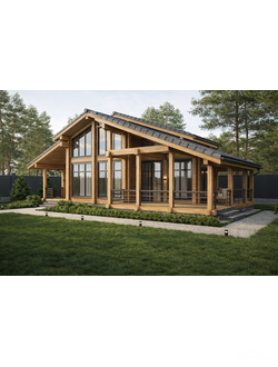 Двухэтажных дома из клееного бруса