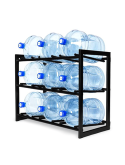 Стеллаж из профиля на 9 бутылей (черный)