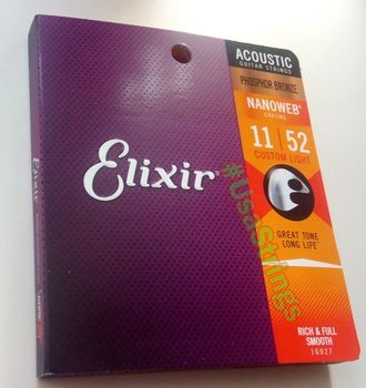 Купить струны для акустической гитары Elixir Nanoweb 11-52 16027 - цена ...