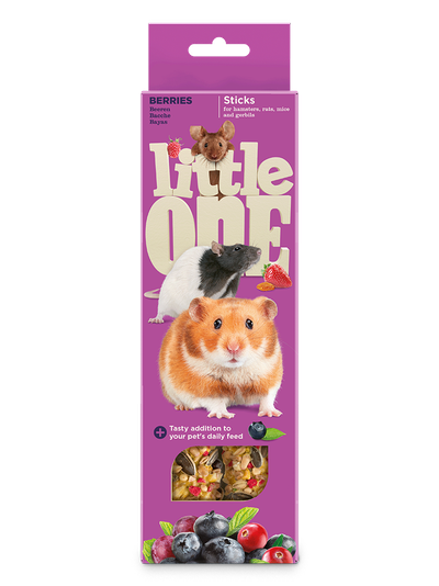 Little One палочки для хомяков, крыс, мышей и песчанок с ягодами, 120 г
