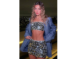 Юбка с крупными и мелкими паетками